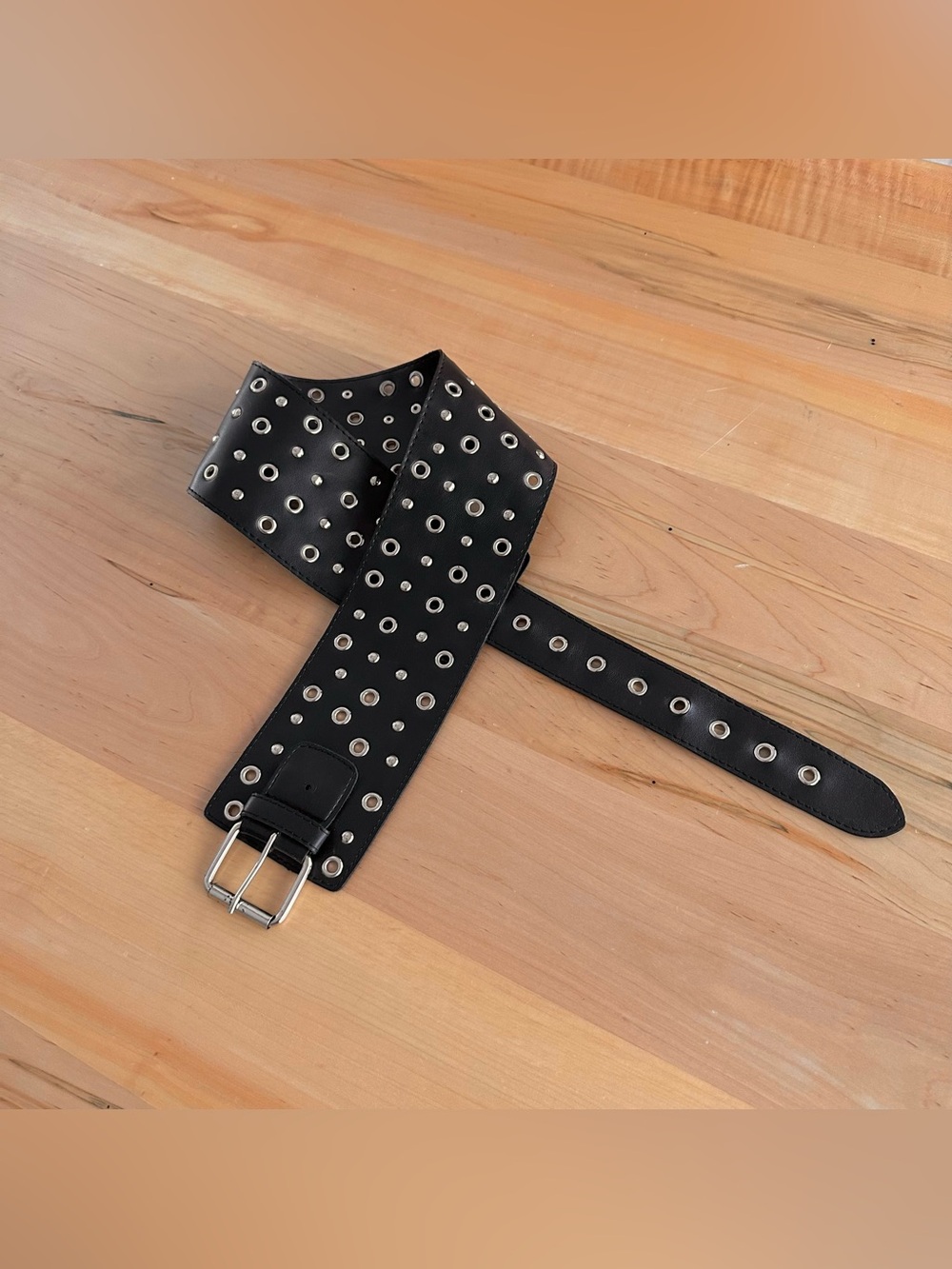 NWOT Black wide studded belt